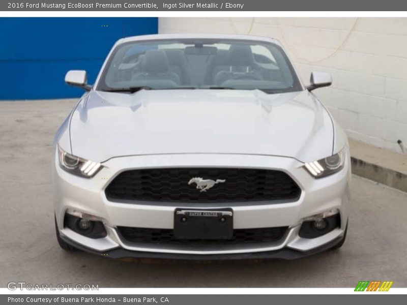 Ingot Silver Metallic / Ebony 2016 Ford Mustang EcoBoost Premium Convertible