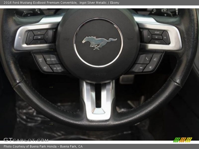 Ingot Silver Metallic / Ebony 2016 Ford Mustang EcoBoost Premium Convertible
