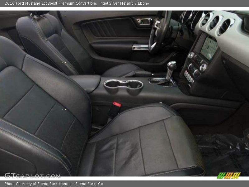 Ingot Silver Metallic / Ebony 2016 Ford Mustang EcoBoost Premium Convertible