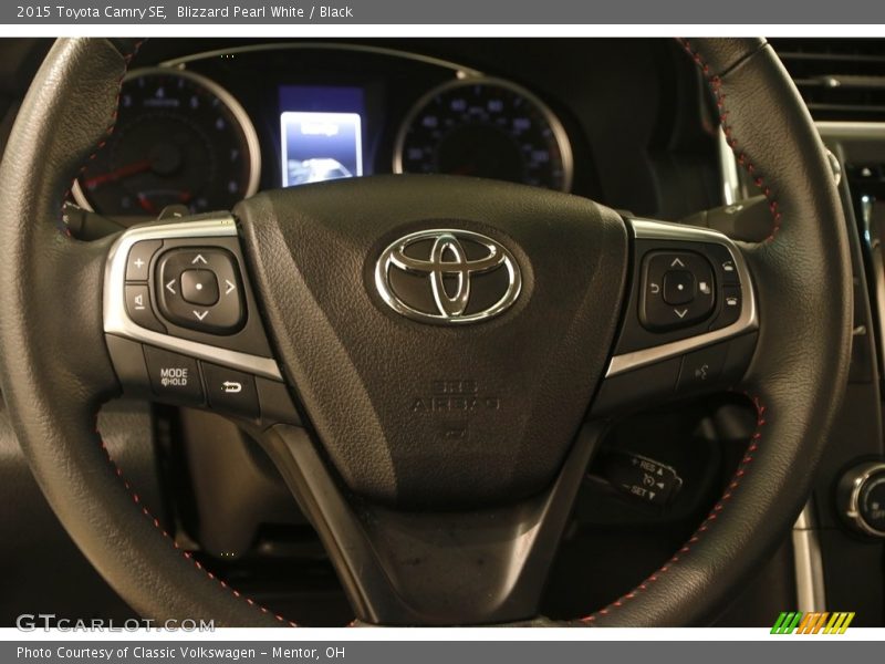 Blizzard Pearl White / Black 2015 Toyota Camry SE