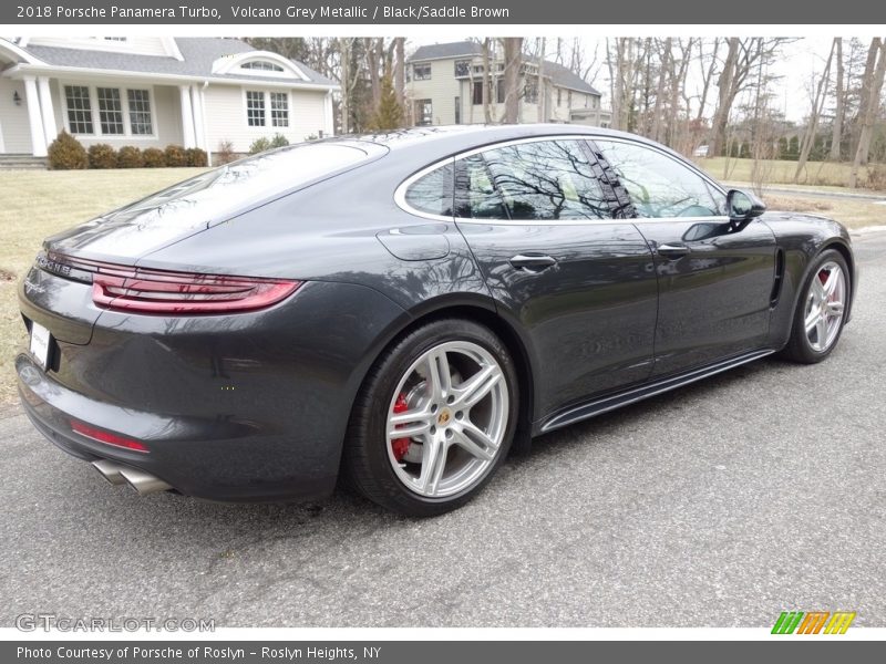 Volcano Grey Metallic / Black/Saddle Brown 2018 Porsche Panamera Turbo