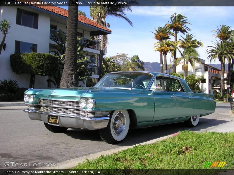 Turino Turquoise Metallic / White 1963 Cadillac DeVille Hardtop Sedan