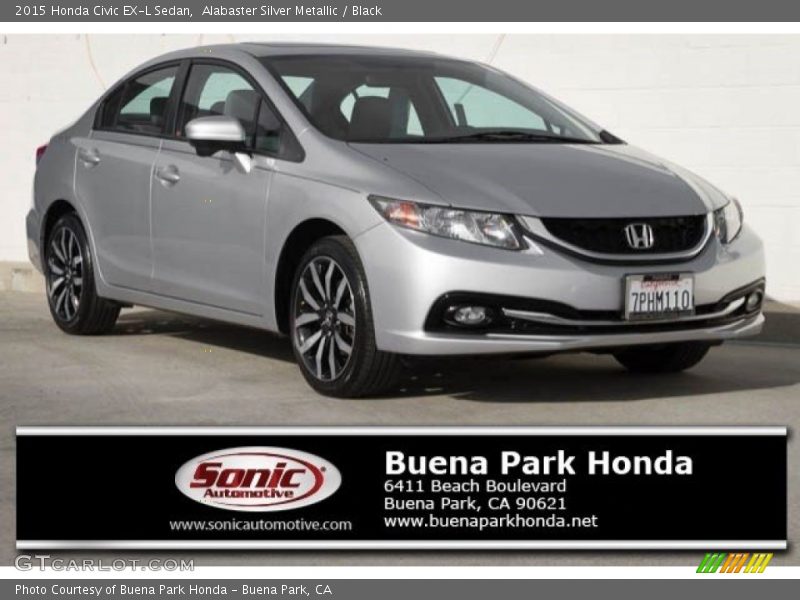 Alabaster Silver Metallic / Black 2015 Honda Civic EX-L Sedan