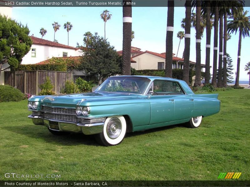 Turino Turquoise Metallic / White 1963 Cadillac DeVille Hardtop Sedan