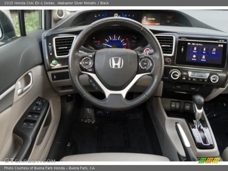 Alabaster Silver Metallic / Black 2015 Honda Civic EX-L Sedan