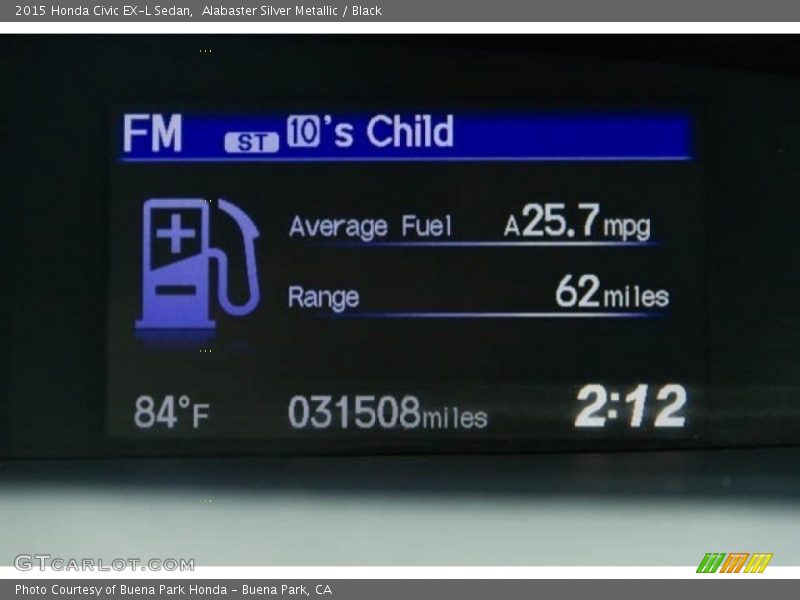 Alabaster Silver Metallic / Black 2015 Honda Civic EX-L Sedan