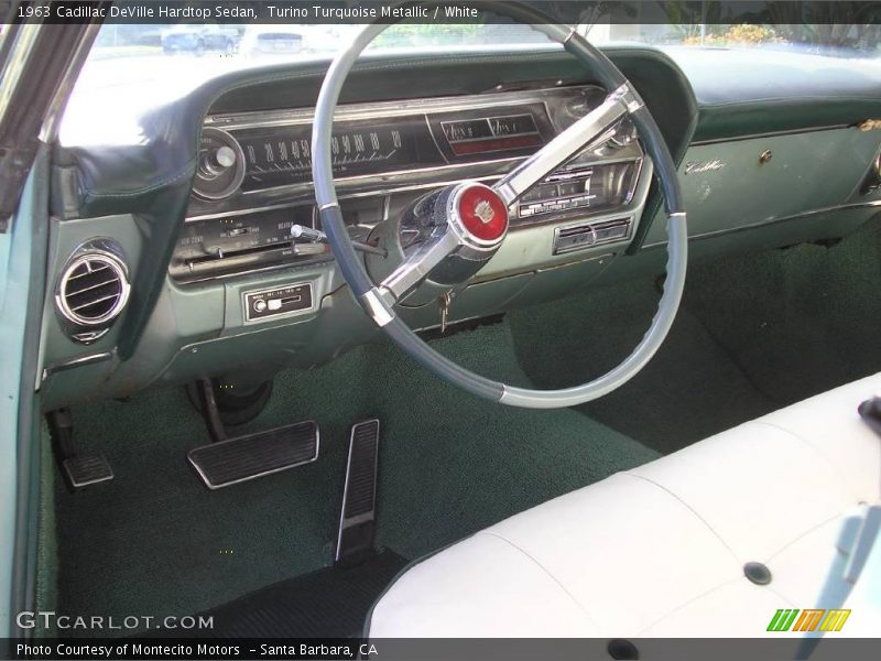 Turino Turquoise Metallic / White 1963 Cadillac DeVille Hardtop Sedan