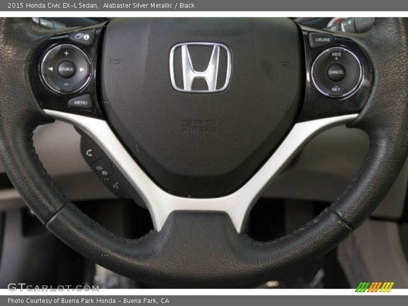 Alabaster Silver Metallic / Black 2015 Honda Civic EX-L Sedan