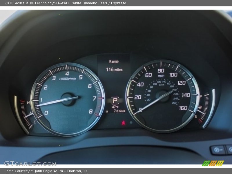 White Diamond Pearl / Espresso 2018 Acura MDX Technology SH-AWD