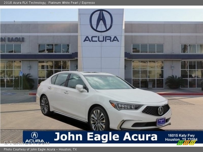 Platinum White Pearl / Espresso 2018 Acura RLX Technology