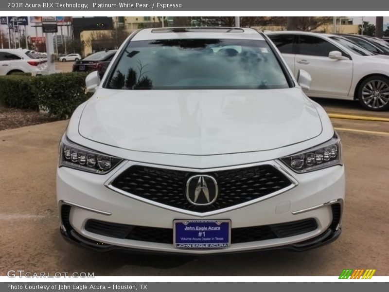 Platinum White Pearl / Espresso 2018 Acura RLX Technology