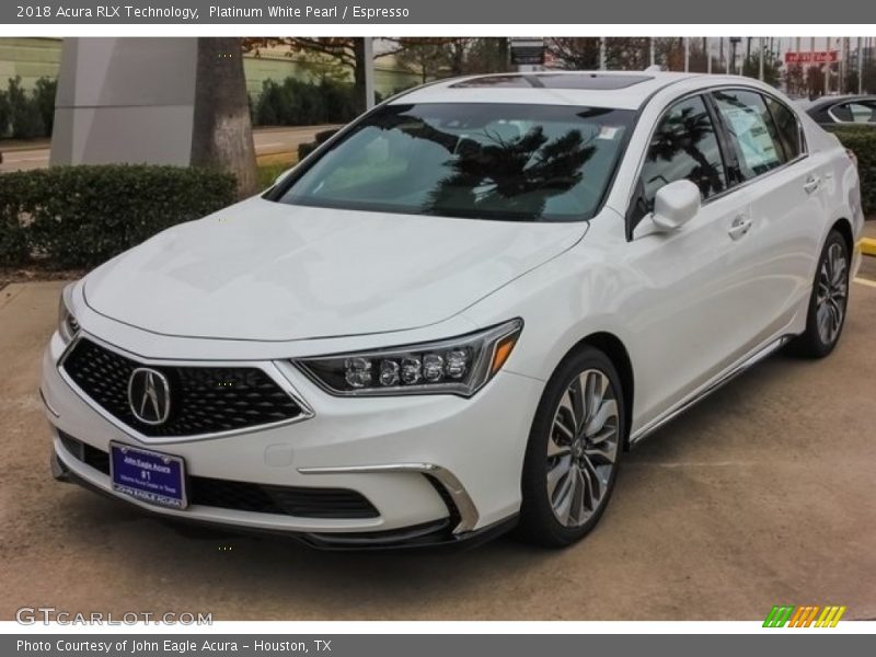 Platinum White Pearl / Espresso 2018 Acura RLX Technology
