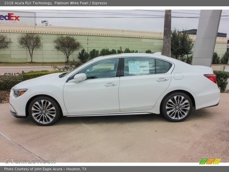 Platinum White Pearl / Espresso 2018 Acura RLX Technology