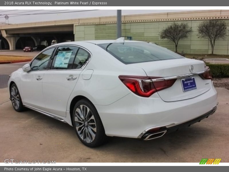 Platinum White Pearl / Espresso 2018 Acura RLX Technology