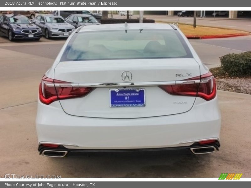 Platinum White Pearl / Espresso 2018 Acura RLX Technology