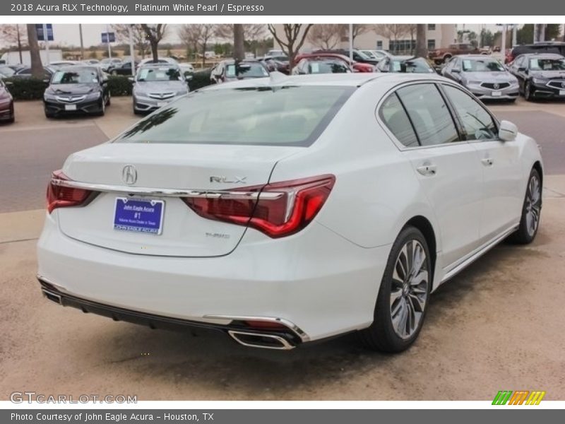 Platinum White Pearl / Espresso 2018 Acura RLX Technology