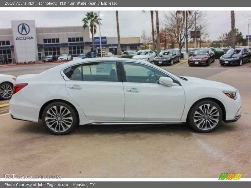 Platinum White Pearl / Espresso 2018 Acura RLX Technology