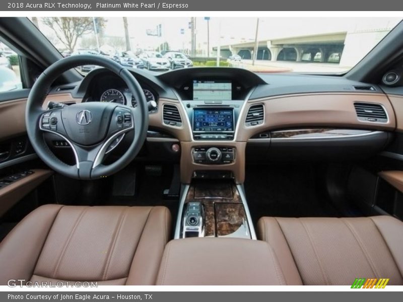 Platinum White Pearl / Espresso 2018 Acura RLX Technology