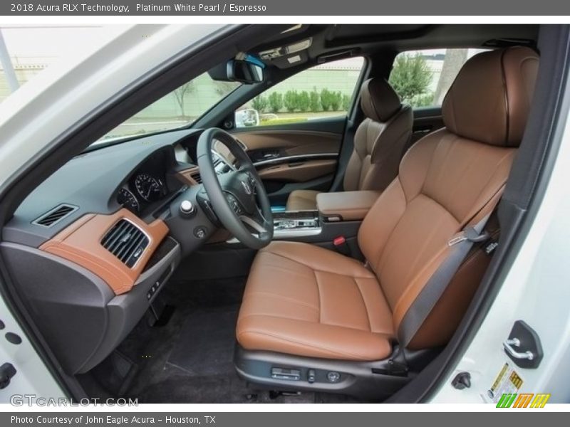 Platinum White Pearl / Espresso 2018 Acura RLX Technology