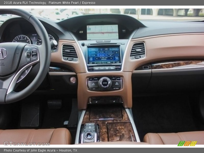 Platinum White Pearl / Espresso 2018 Acura RLX Technology