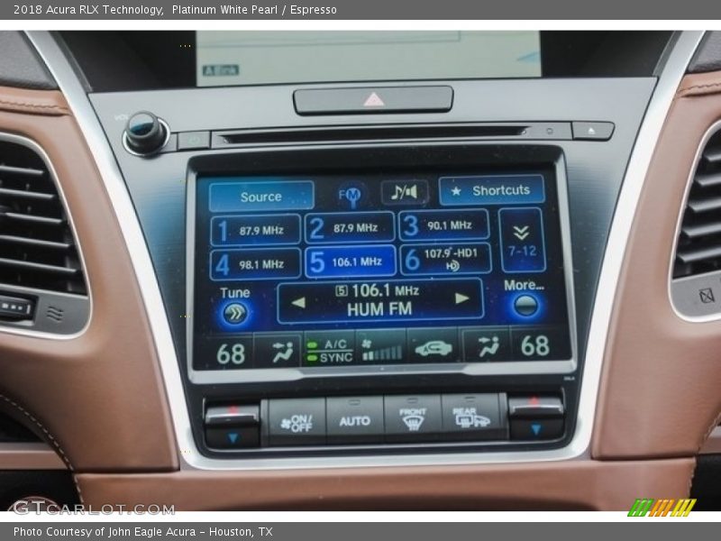 Platinum White Pearl / Espresso 2018 Acura RLX Technology