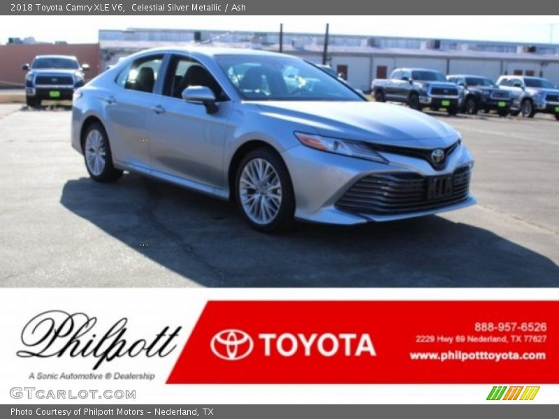 Celestial Silver Metallic / Ash 2018 Toyota Camry XLE V6