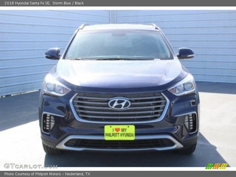 Storm Blue / Black 2018 Hyundai Santa Fe SE
