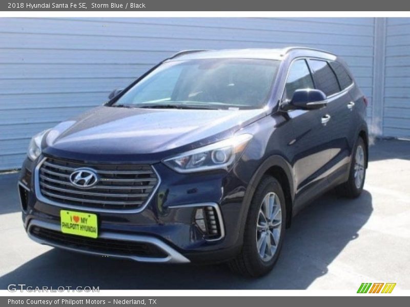 Storm Blue / Black 2018 Hyundai Santa Fe SE