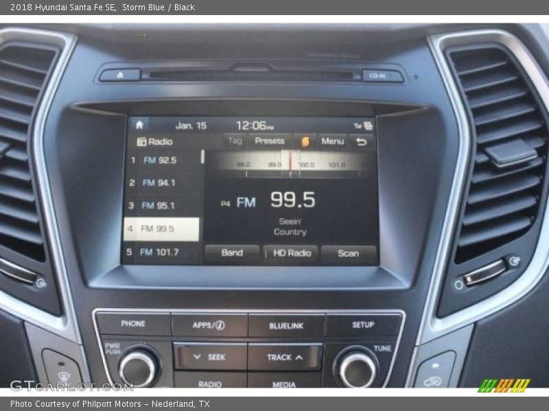 Storm Blue / Black 2018 Hyundai Santa Fe SE