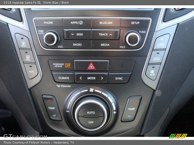 Storm Blue / Black 2018 Hyundai Santa Fe SE
