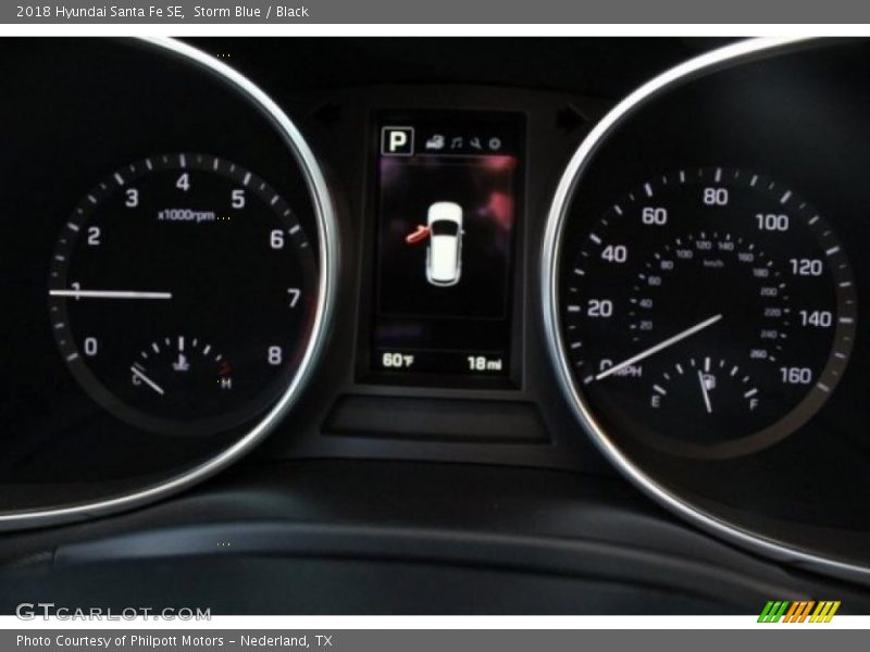 Storm Blue / Black 2018 Hyundai Santa Fe SE