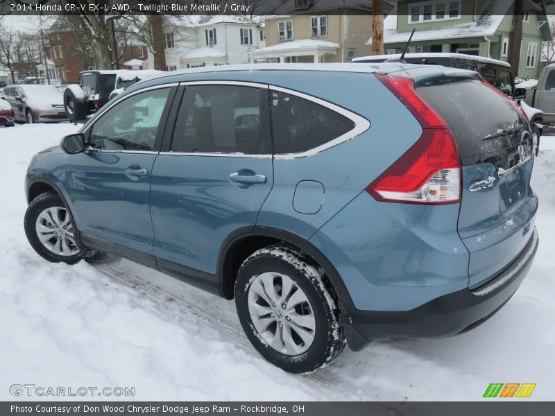 Twilight Blue Metallic / Gray 2014 Honda CR-V EX-L AWD