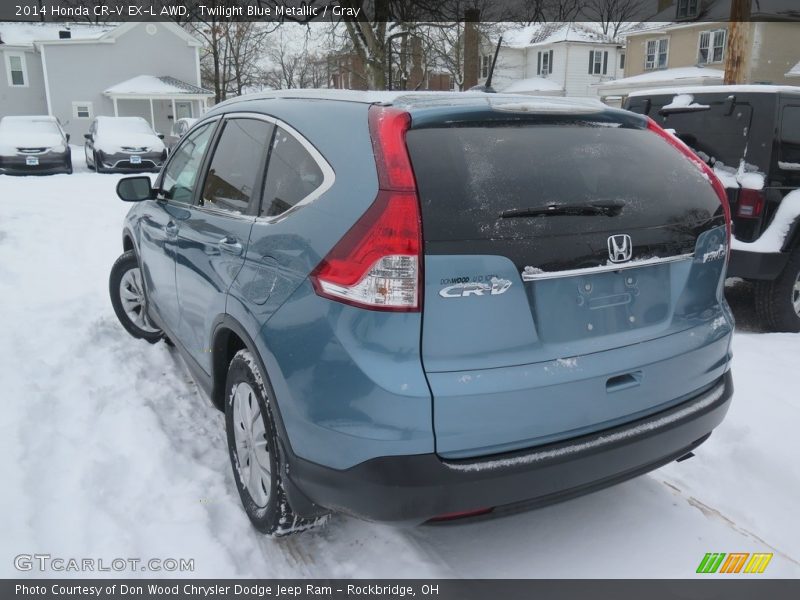 Twilight Blue Metallic / Gray 2014 Honda CR-V EX-L AWD