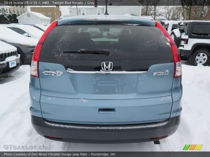 Twilight Blue Metallic / Gray 2014 Honda CR-V EX-L AWD