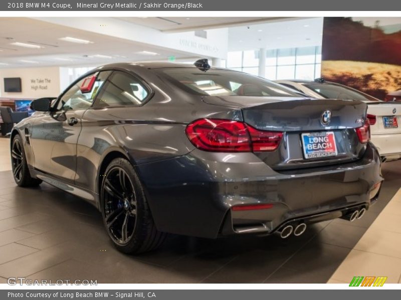 Mineral Grey Metallic / Sakhir Orange/Black 2018 BMW M4 Coupe