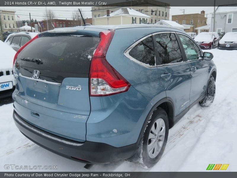 Twilight Blue Metallic / Gray 2014 Honda CR-V EX-L AWD