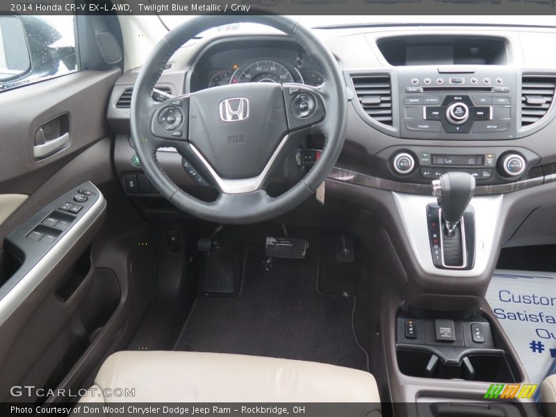 Twilight Blue Metallic / Gray 2014 Honda CR-V EX-L AWD