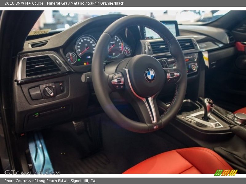 Mineral Grey Metallic / Sakhir Orange/Black 2018 BMW M4 Coupe