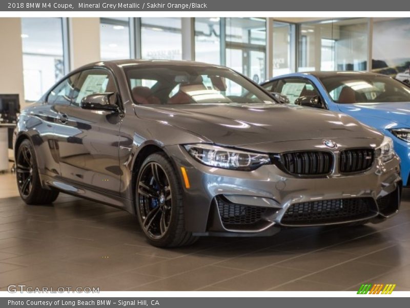 Mineral Grey Metallic / Sakhir Orange/Black 2018 BMW M4 Coupe