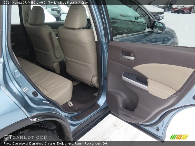 Twilight Blue Metallic / Gray 2014 Honda CR-V EX-L AWD