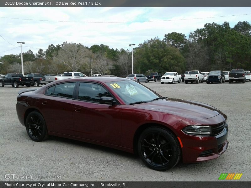 Octane Red Pearl / Black 2018 Dodge Charger SXT