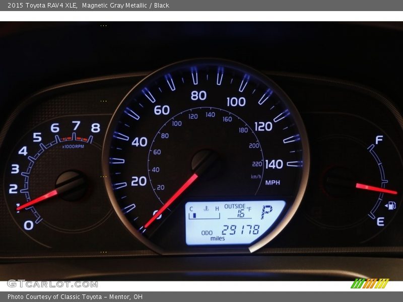 Magnetic Gray Metallic / Black 2015 Toyota RAV4 XLE