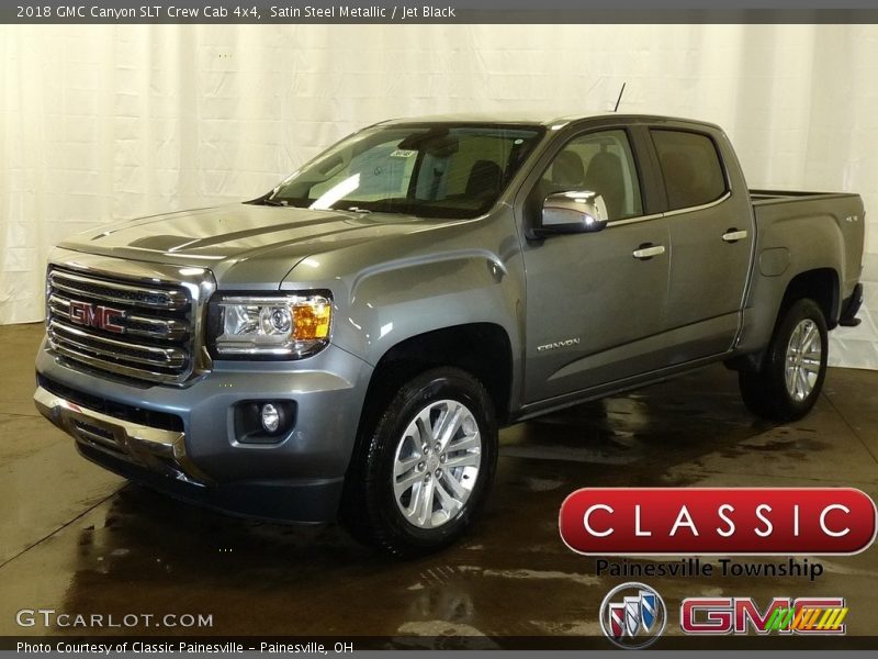 Satin Steel Metallic / Jet Black 2018 GMC Canyon SLT Crew Cab 4x4