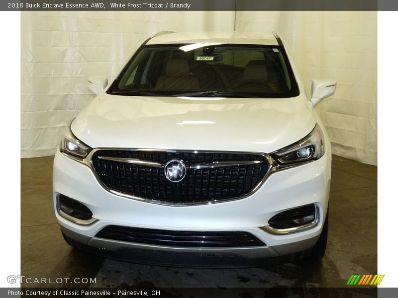 White Frost Tricoat / Brandy 2018 Buick Enclave Essence AWD