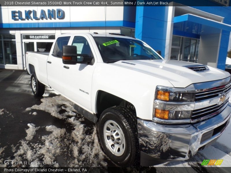 Summit White / Dark Ash/Jet Black 2018 Chevrolet Silverado 3500HD Work Truck Crew Cab 4x4