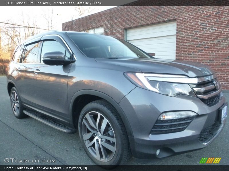 Modern Steel Metallic / Black 2016 Honda Pilot Elite AWD