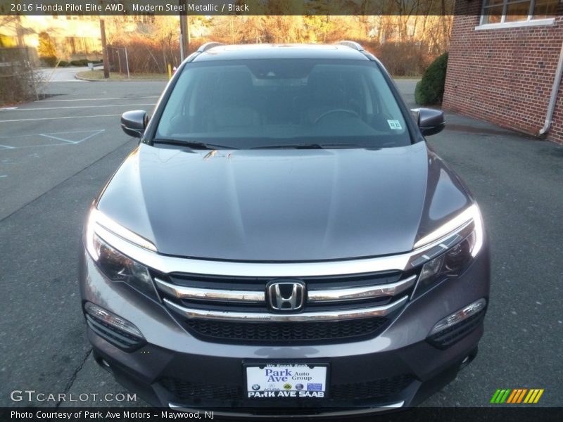 Modern Steel Metallic / Black 2016 Honda Pilot Elite AWD