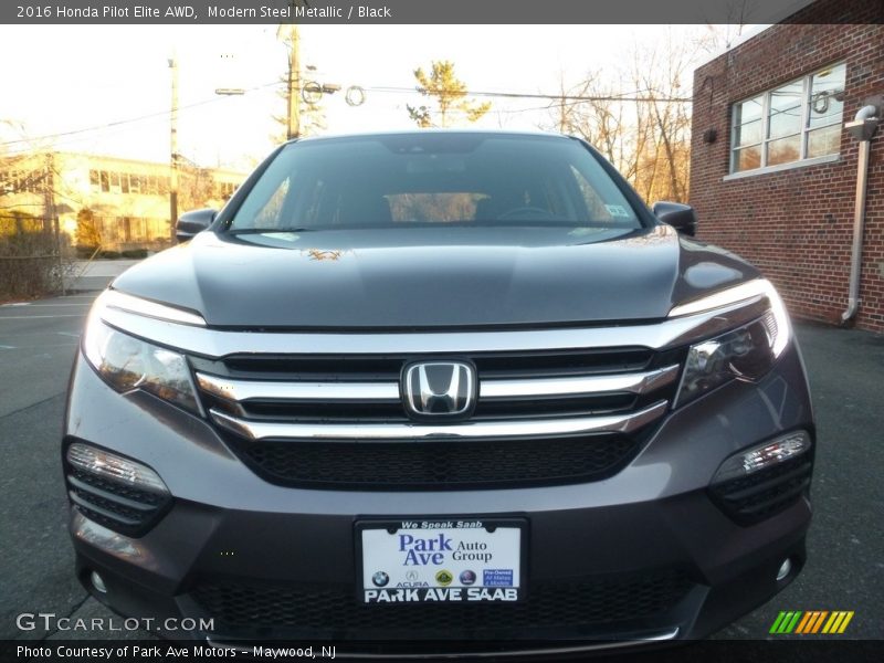 Modern Steel Metallic / Black 2016 Honda Pilot Elite AWD