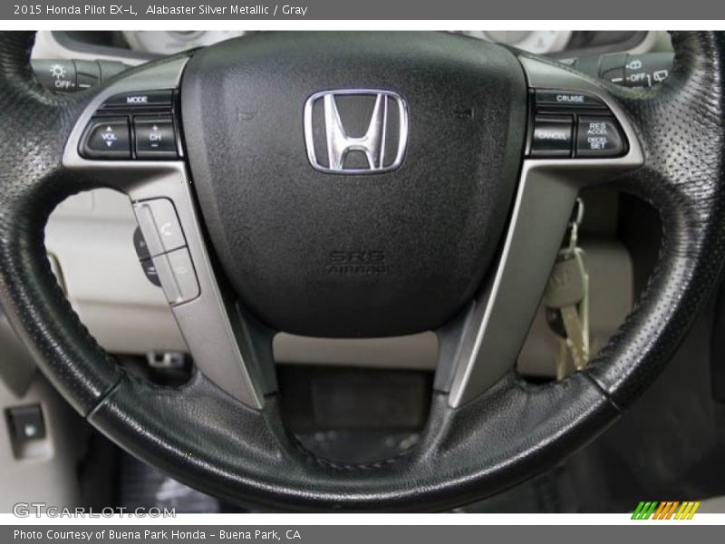 Alabaster Silver Metallic / Gray 2015 Honda Pilot EX-L