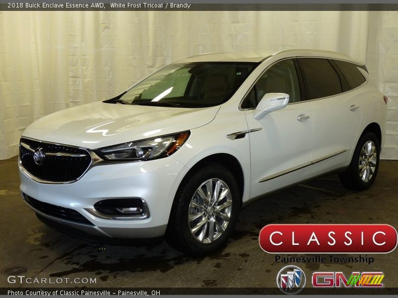 White Frost Tricoat / Brandy 2018 Buick Enclave Essence AWD